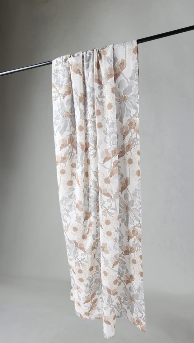 Gardiner - Bomullsgardin - Serena (grå/beige) (Storlek: 140 x 250 cm)
