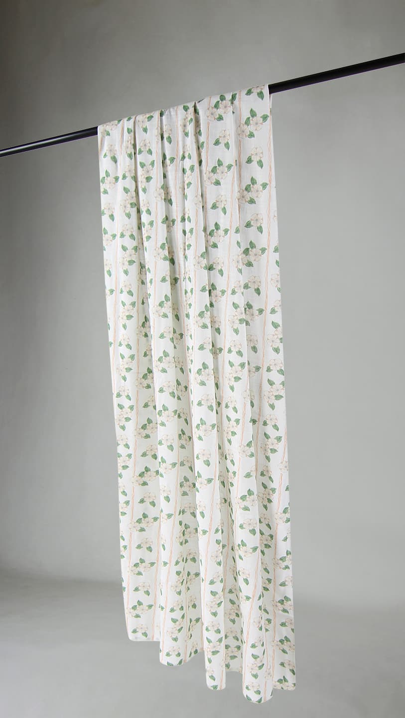 Gardiner - Bomullsgardin Anna-Lisa (blå) (Storlek: 140 x 250 cm)