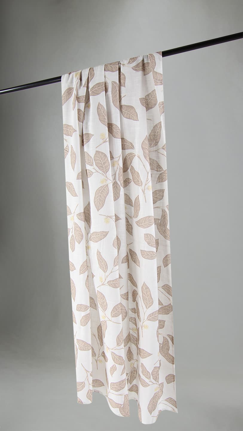 Gardiner - Bomullsgardin - Morris (beige) (Storlek: 140 x 300 cm)