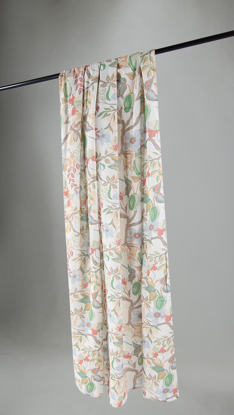 Gardiner - Bomullsgardin - Sofi-Lee (grön) (Storlek: 140 x 250 cm)