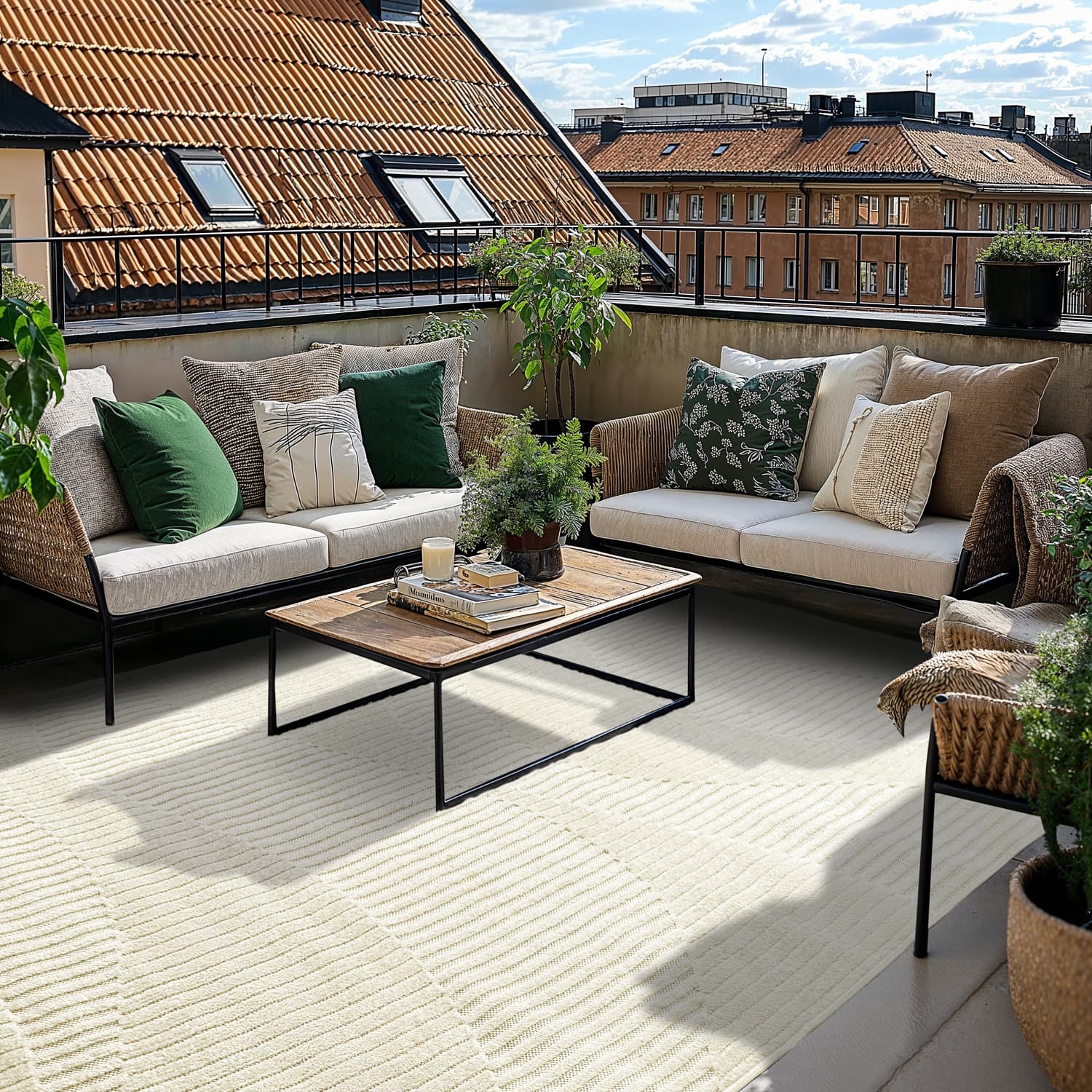 Shaggy Indoor/Outdoor - Halifax (cream) (Storlek: 133 x 190 cm)