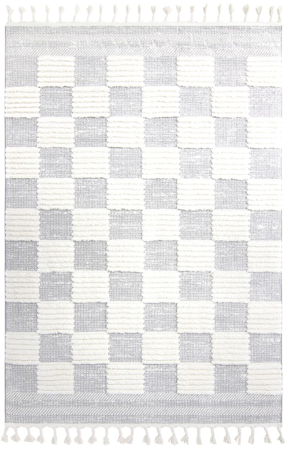 Shaggy - Austin (grå/offwhite) (Storlek: 240 x 340 cm)