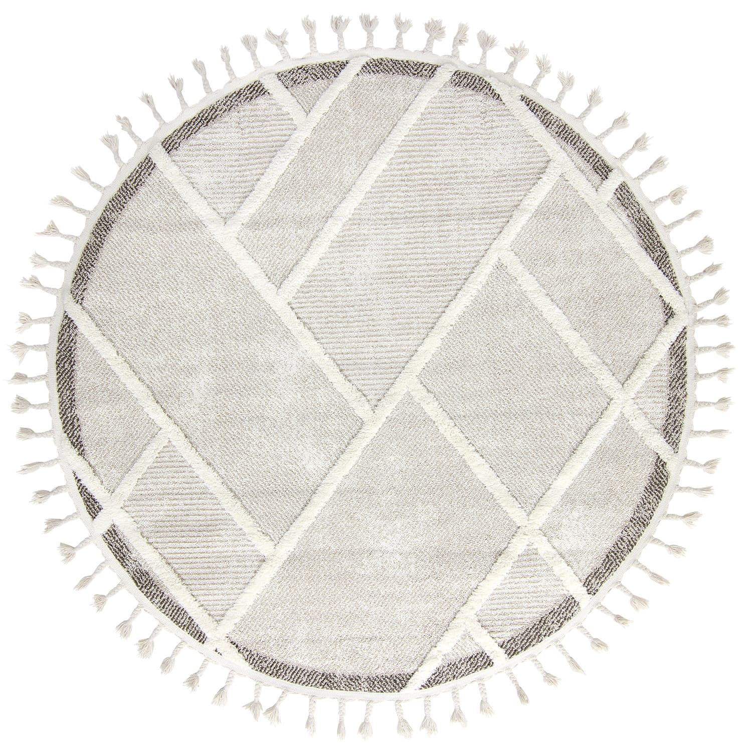 Rund matta - Boston (beige) (Storlek: Ø 200 cm)