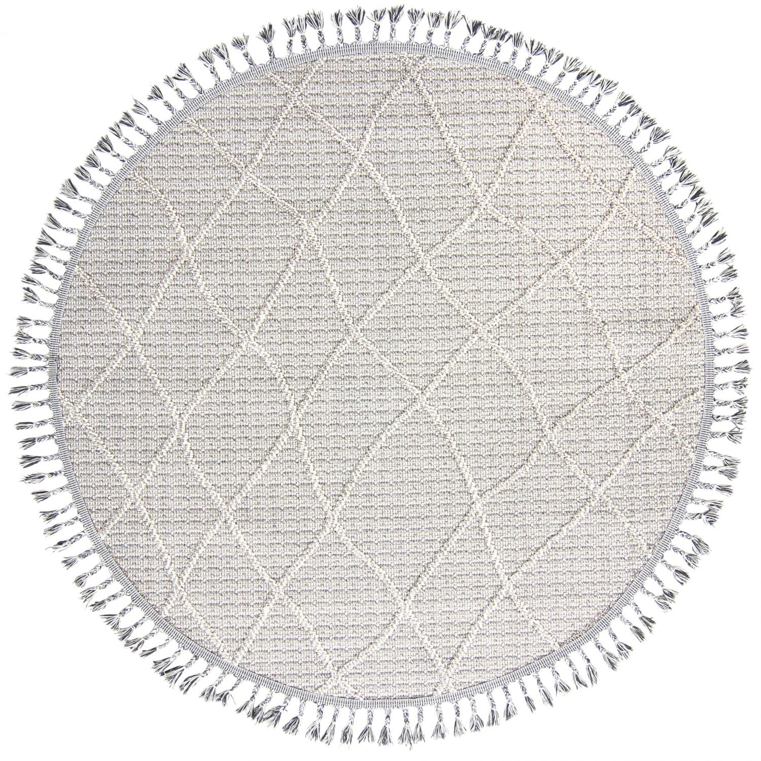 Rund matta - Indoor/Outdoor Leone (grå) (Storlek: Ø 200 cm)