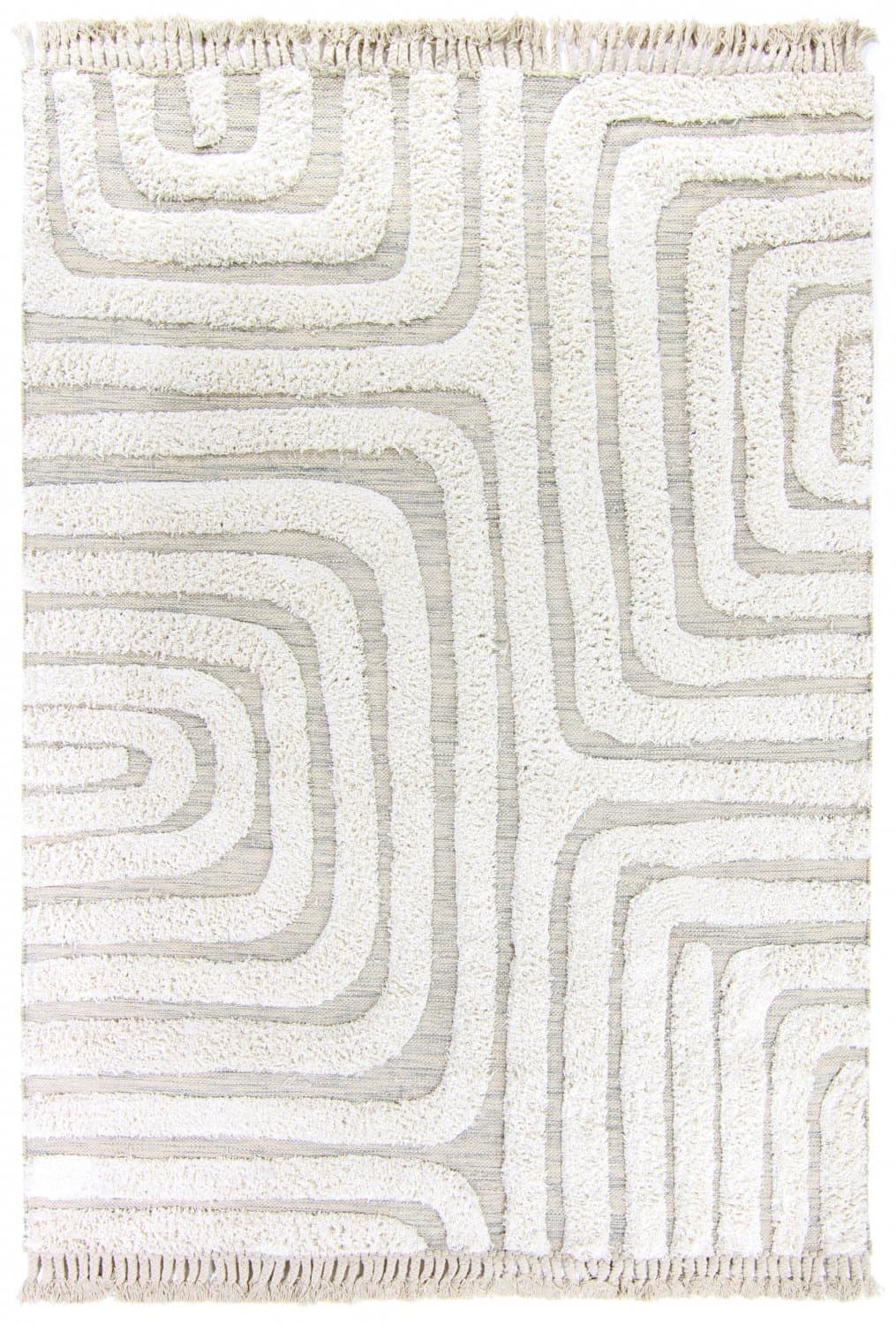 Bomullsmatta - Inez (beige) (Storlek: 160 x 230 cm)