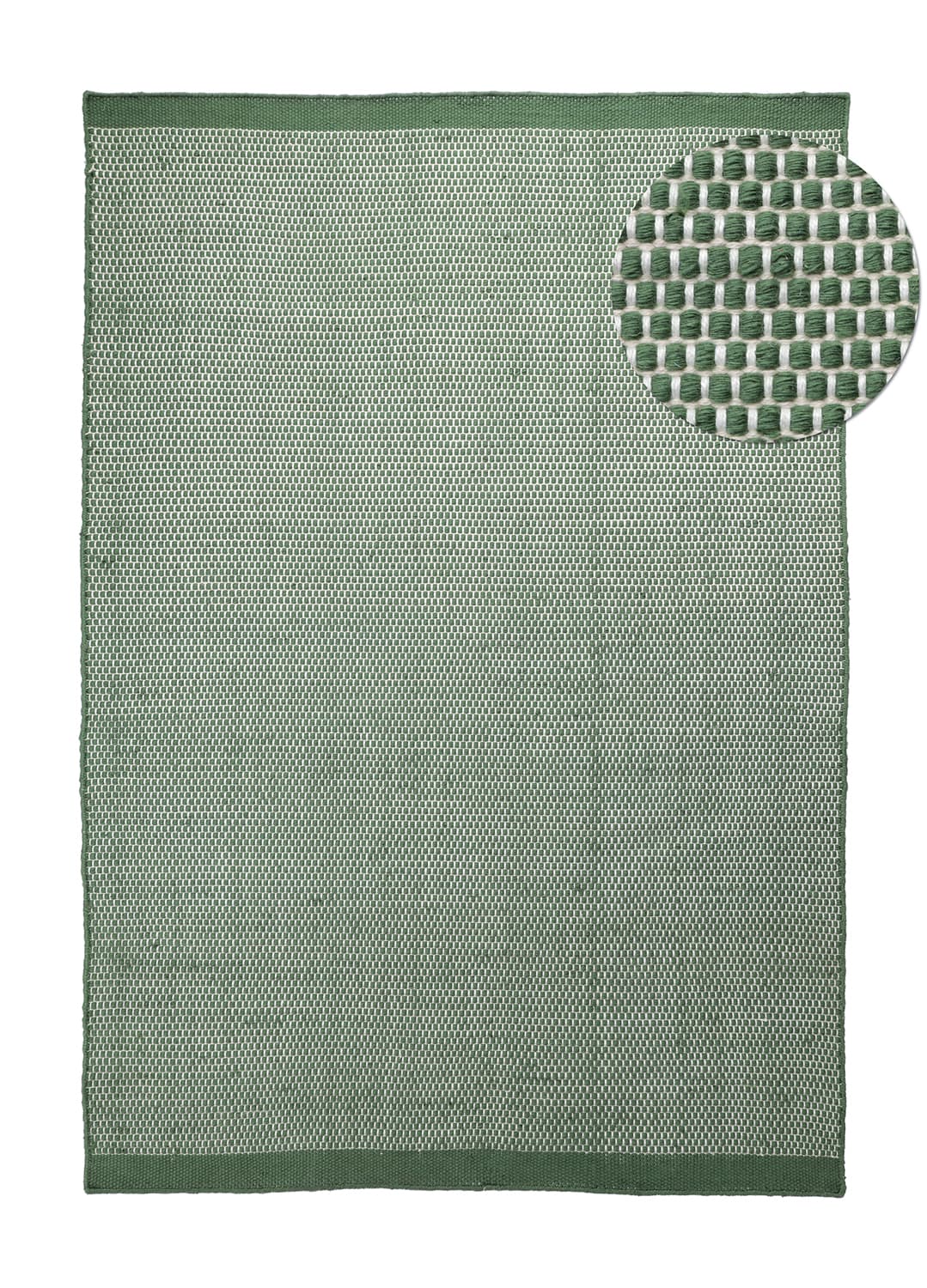 Inomhus/utomhusmatta - Coastal Wool Look (grön/vit) (Storlek: 200 x 290 cm)