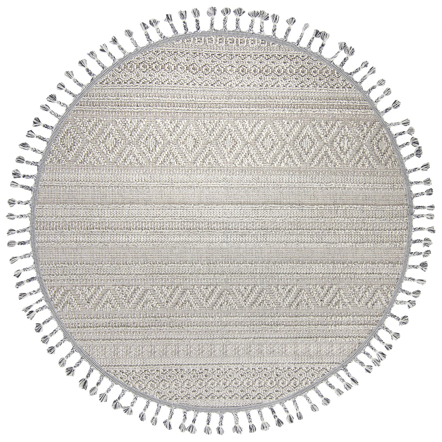 Rund matta - Indoor/Outdoor Athena (grå) (Storlek: Ø 200 cm)