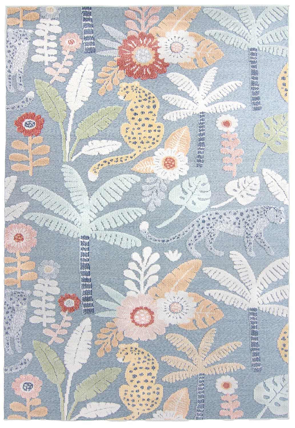 Inomhus- utomhusmatta - Rhodes (blå/multi) (Storlek: 240 x 340 cm)