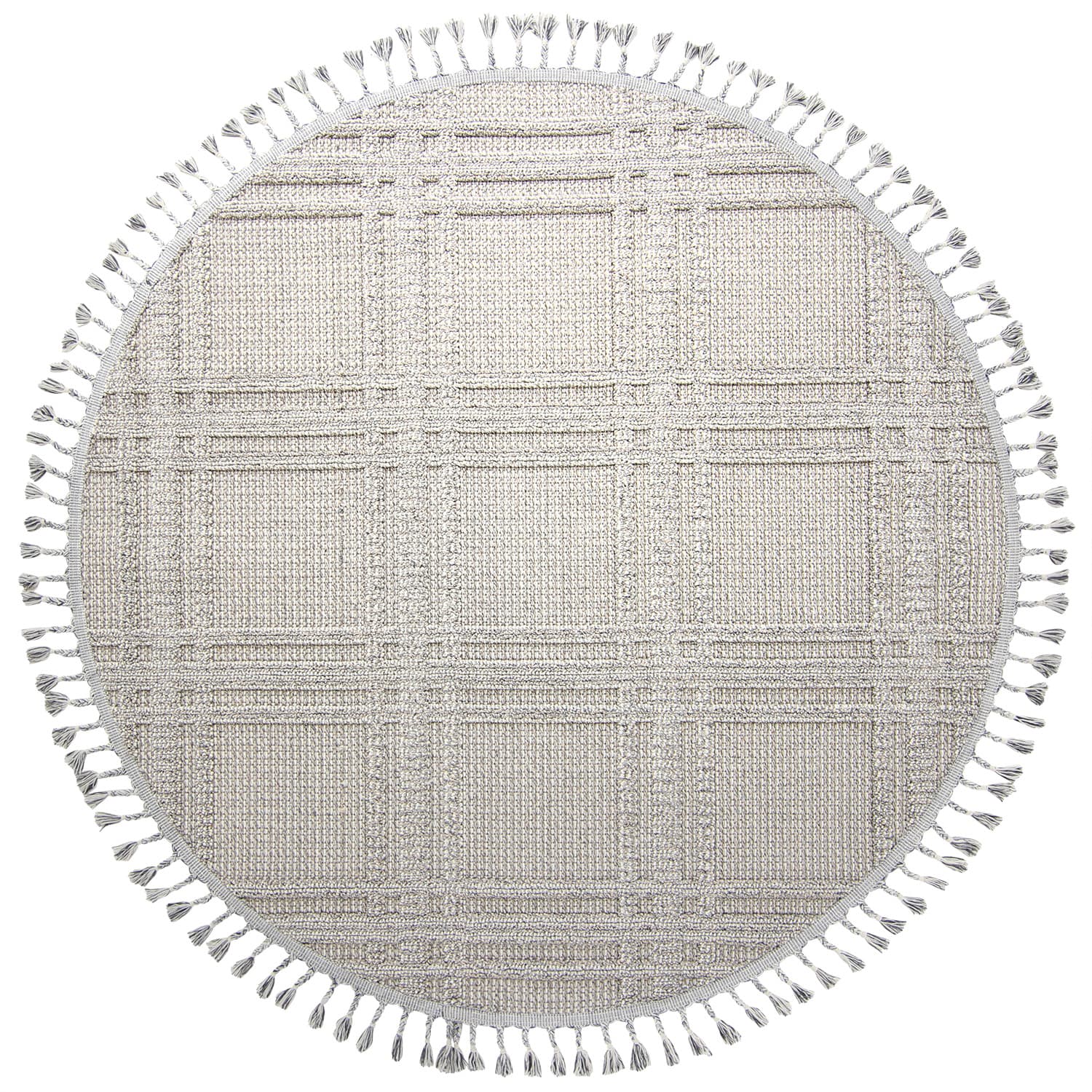 Rund matta - Indoor/Outdoor Victoria (grå) (Storlek: Ø 160 cm)