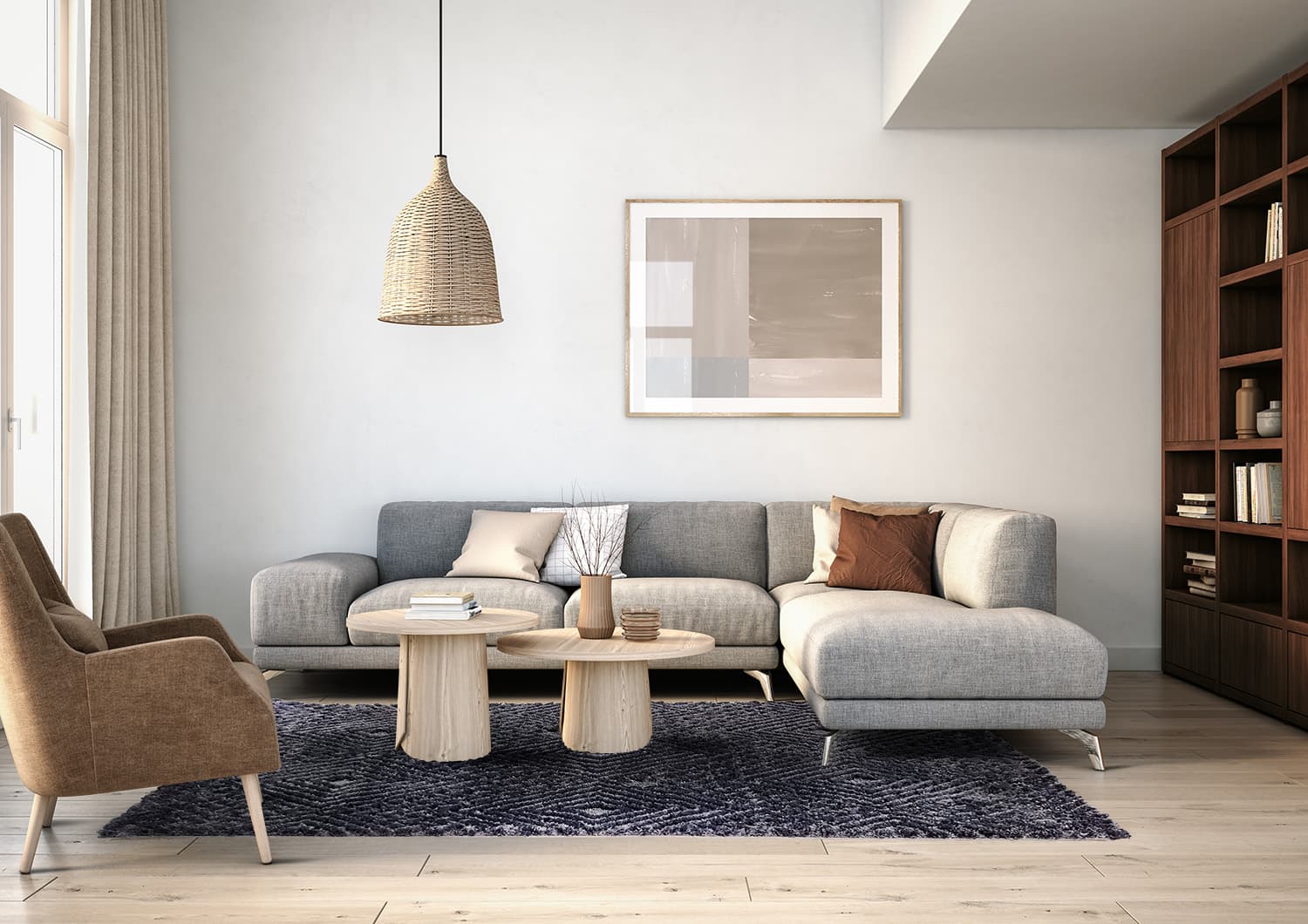 Ryamattor - Stettin (svart) (Storlek: 160 x 230 cm)