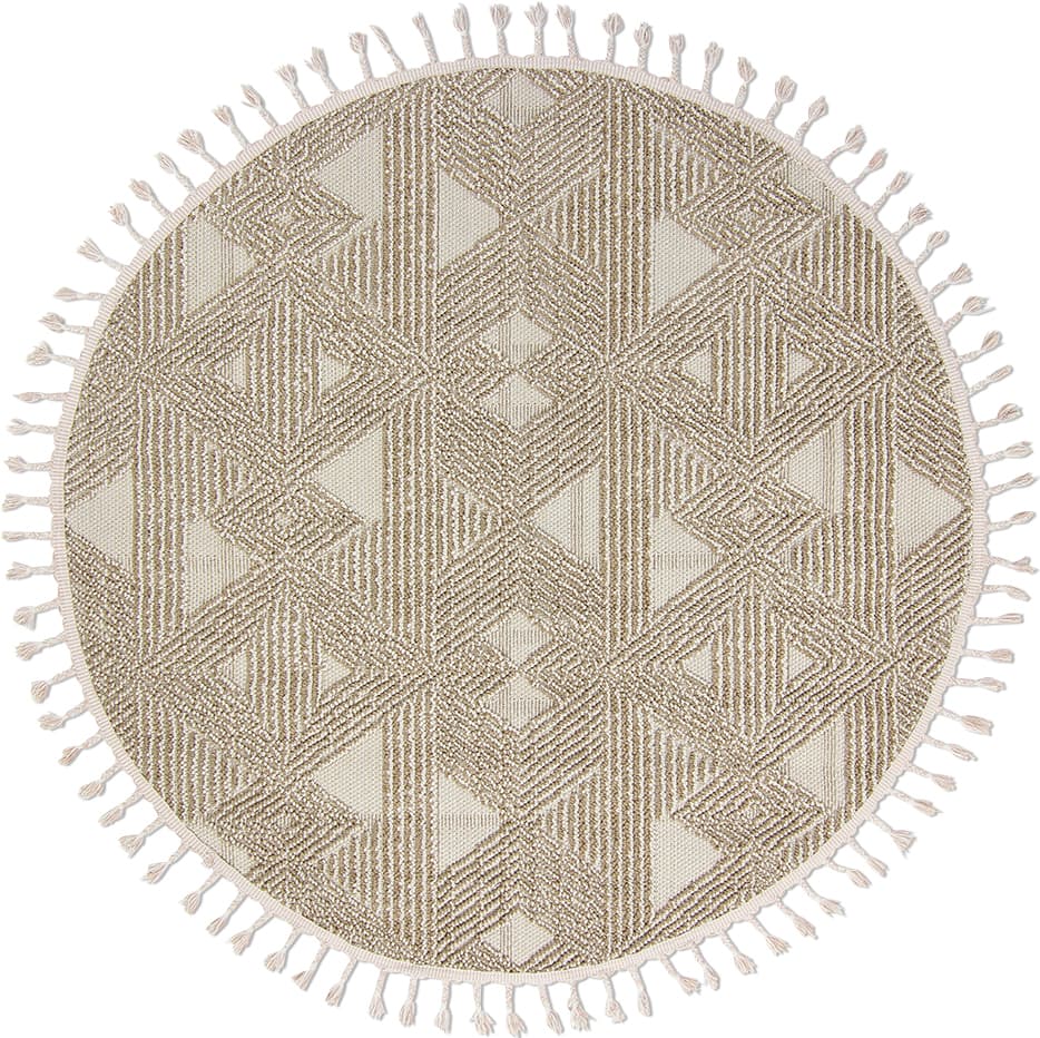 Rund matta - Indoor/Outdoor Lennon (beige) (Storlek: Ø 200 cm)