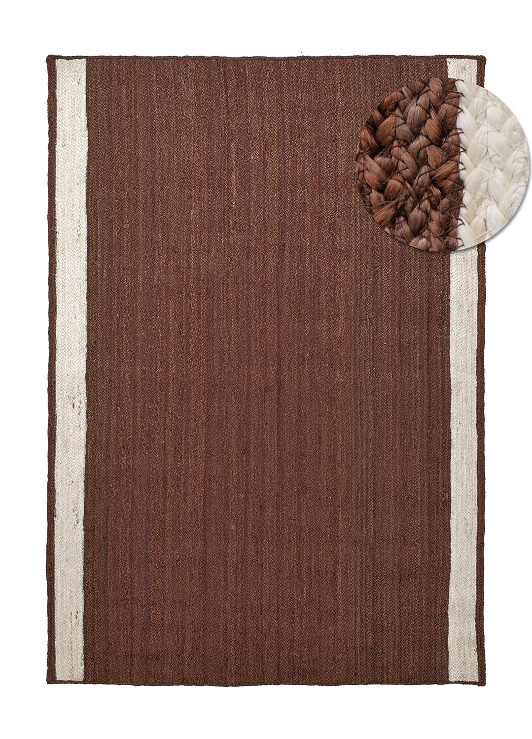 Jutematta - Senaki (brun/vit) (Storlek: 200 x 290 cm)