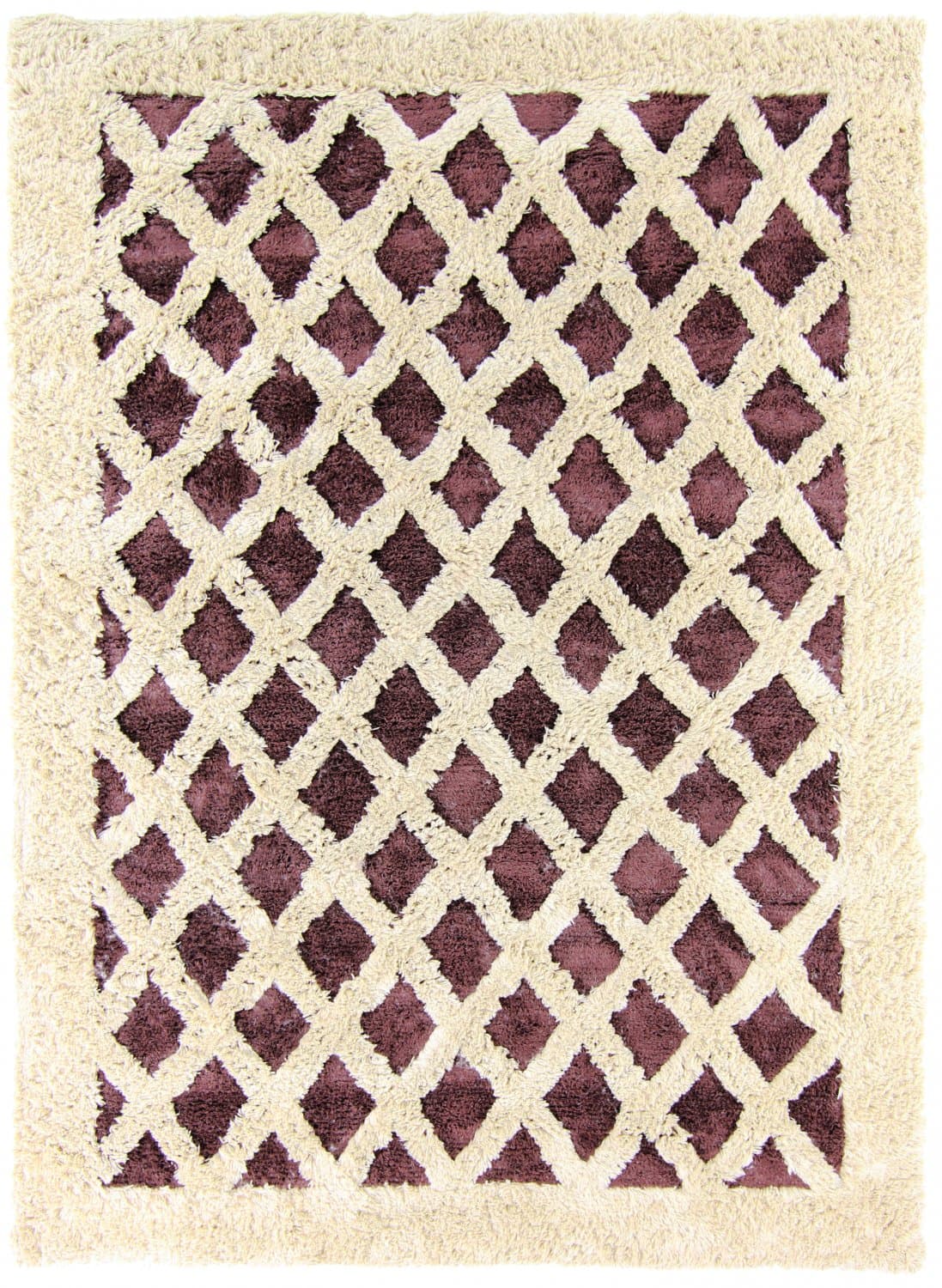 Ullmatta - Kara (brun/offwhite) (Storlek: 200 x 290 cm)