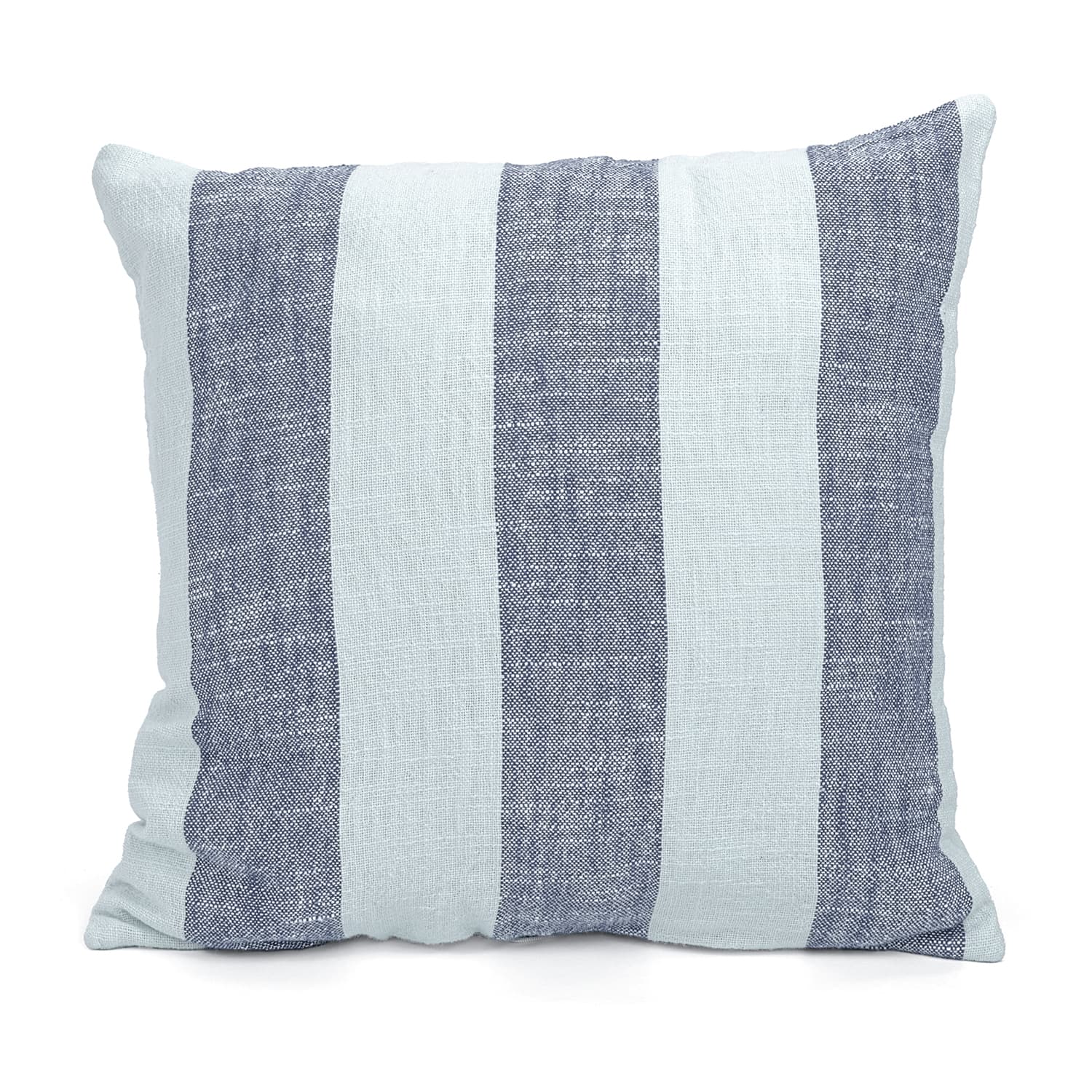 Kuddfodral - Kora stripe cotton cushion cover (navy/ljusblå) (Storlek: 45 x 45 cm)
