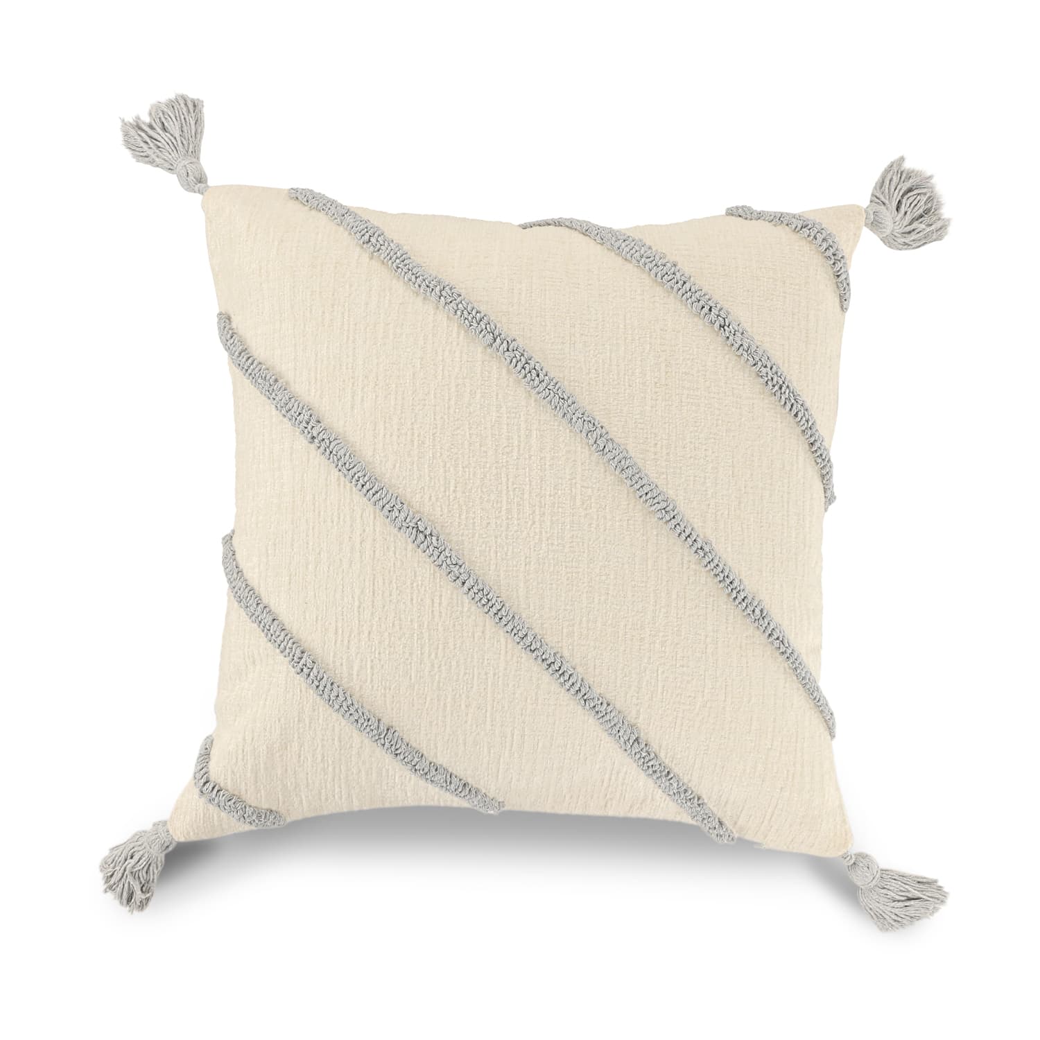 Kuddfodral - Montreux (offwhite/grå) (Storlek: 45 x 45 cm)