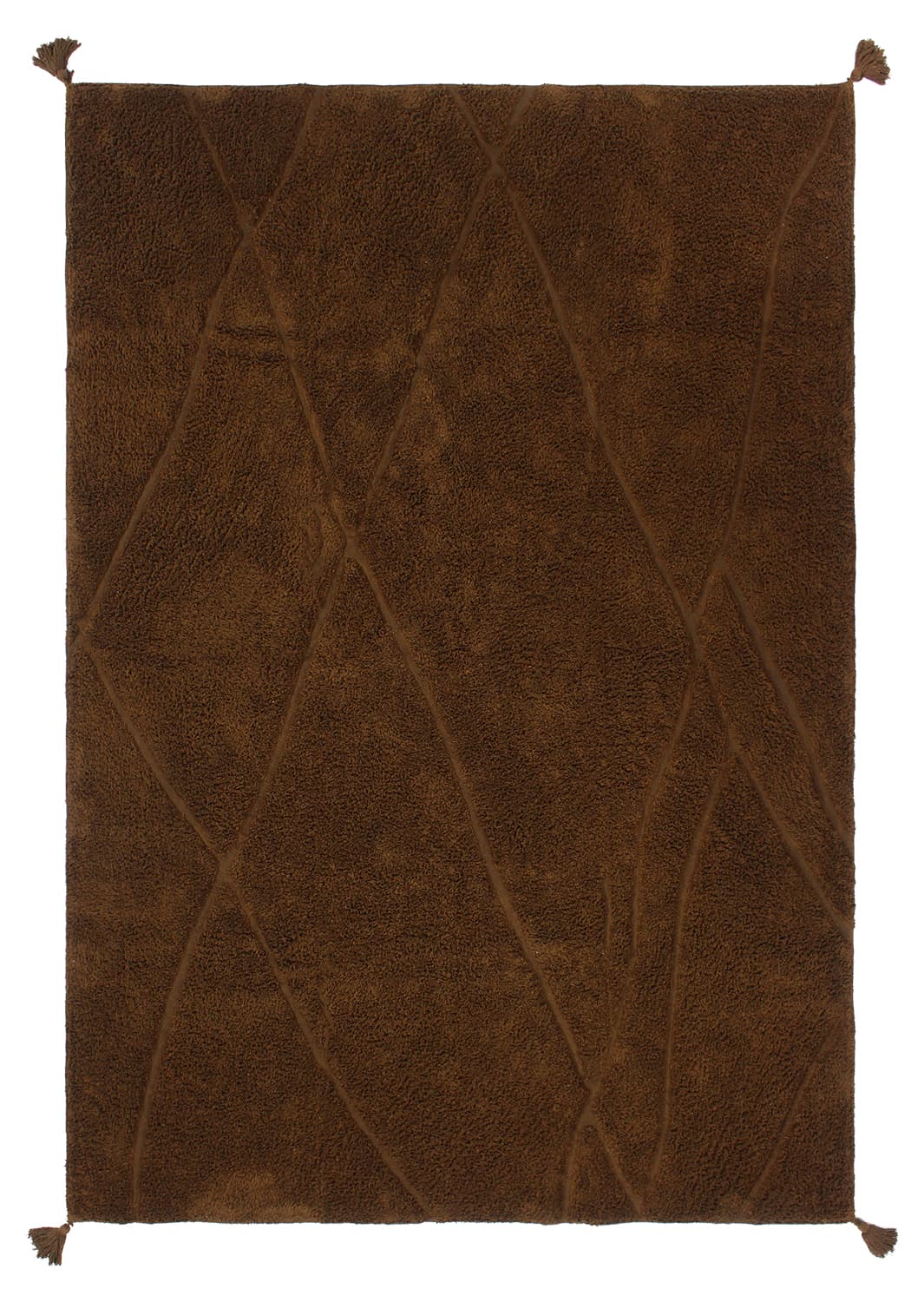 Ryamattor - Andrea Natural Cotton Shaggy (brun) (Storlek: 200 x 290 cm)