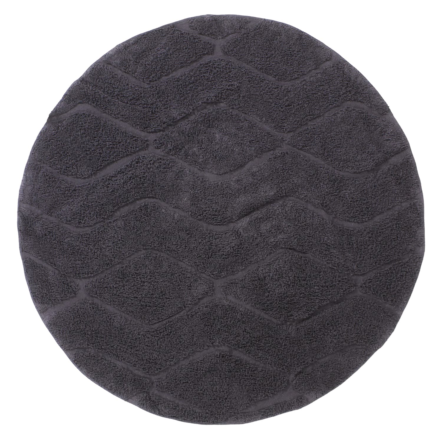 Rund matta - Brynn Natural Cotton Shaggy (svart) (Storlek: Ø 200 cm)