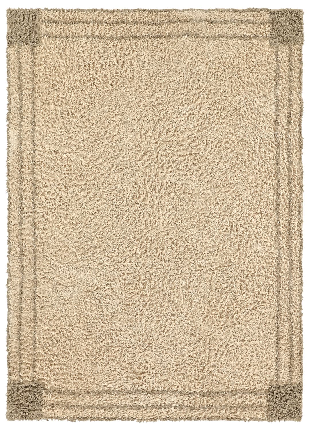 Ryamattor - Cataya Natural Cotton Shaggy (beige/taupe) (Storlek: 240 x 340 cm)