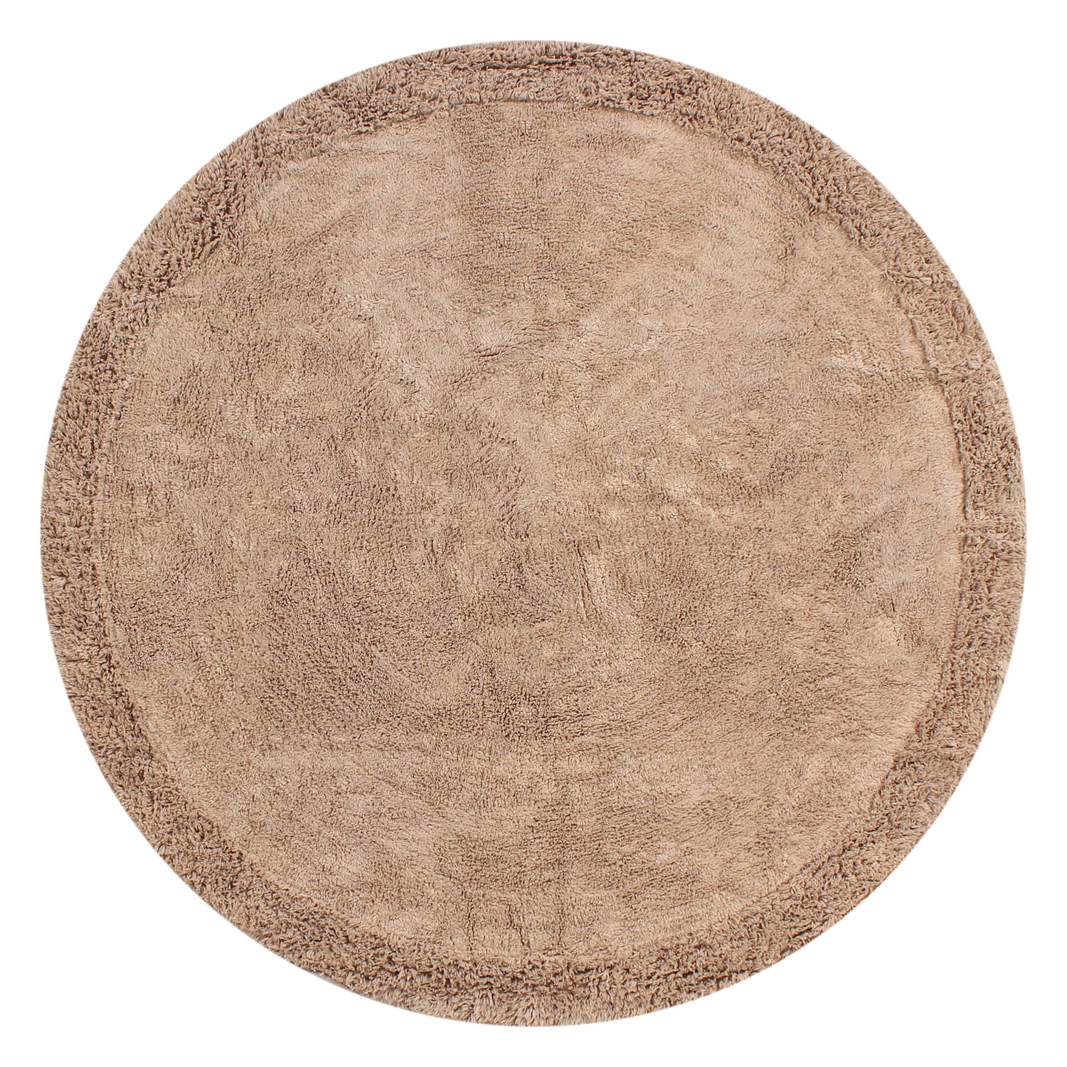 Rund matta - Ebba Natural Cotton Shaggy (brun) (Storlek: Ø 200 cm)