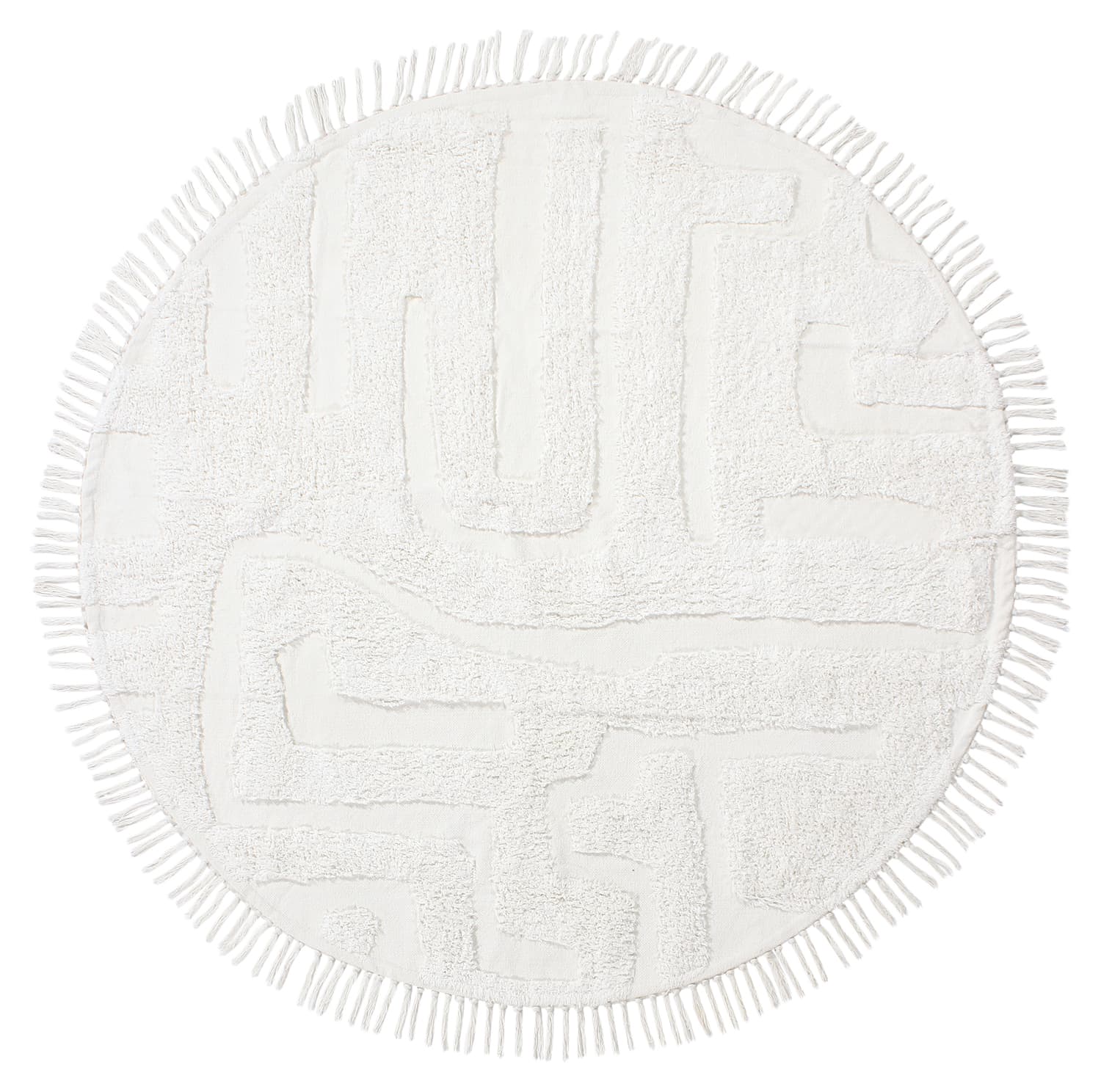 Rund matta - Fallon Natural Cotton Shaggy (offwhite) (Storlek: Ø 200 cm)