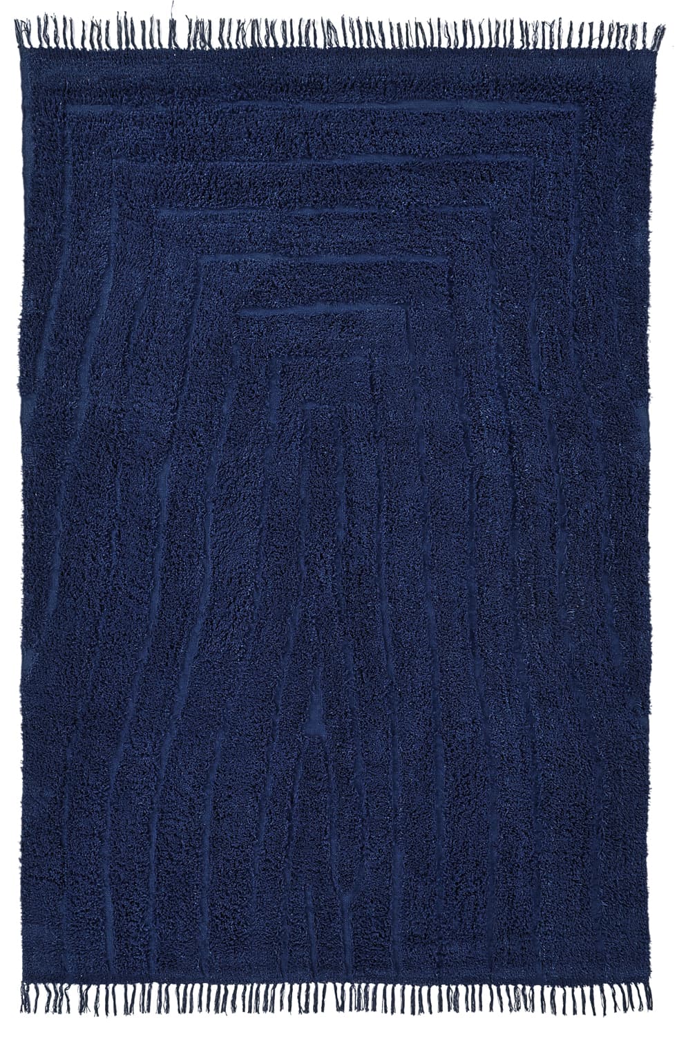 Ryamattor - Farley Natural Cotton Shaggy (blå) (Storlek: 80 x 150 cm)