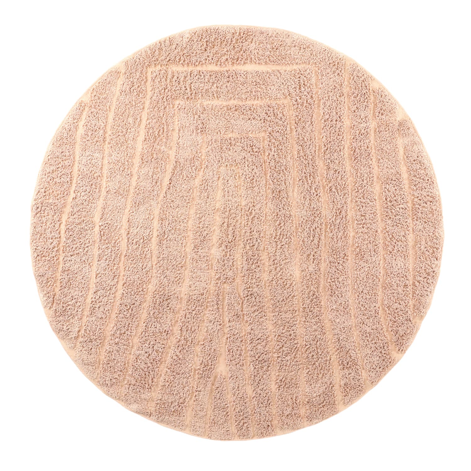 Rund matta - Farley Natural Cotton Shaggy (rosa) (Storlek: Ø 200 cm)