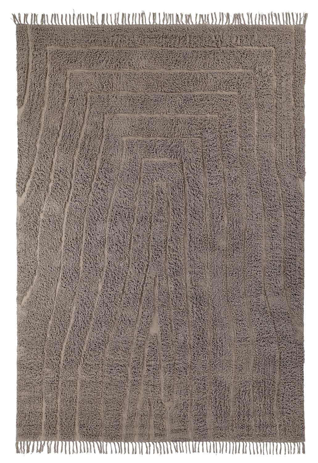 Ryamattor - Farley Natural Cotton Shaggy (taupe) (Storlek: 160 x 230 cm)