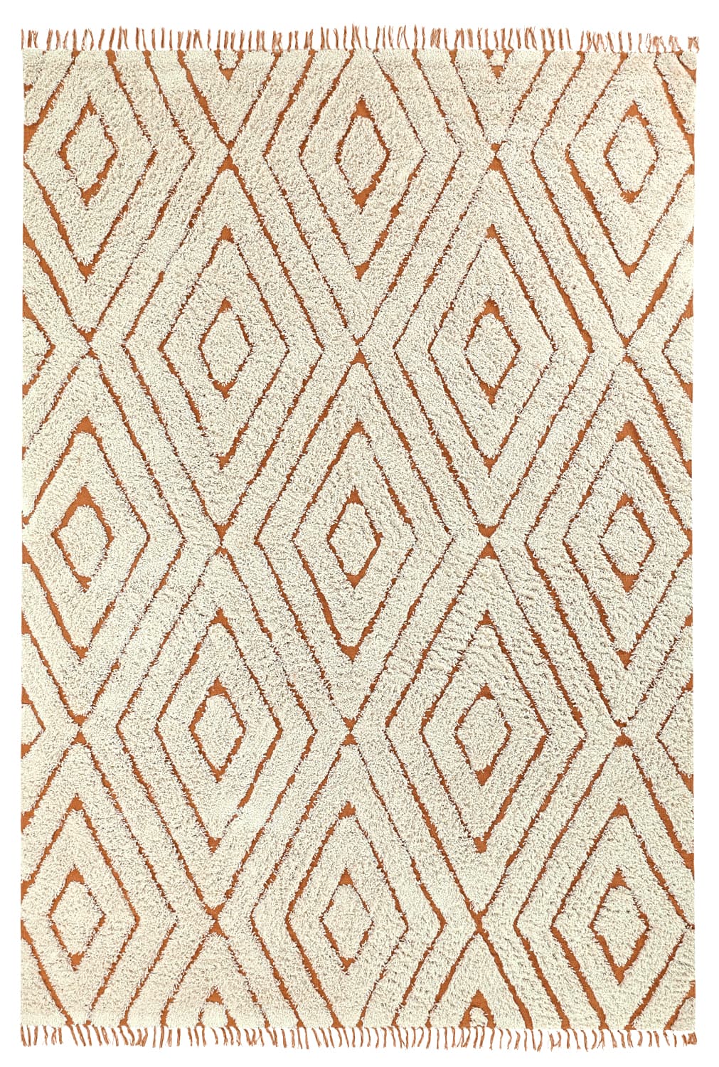 Ryamattor - Holwell Natural Cotton Shaggy (offwhite/brun) (Storlek: 240 x 340 cm)