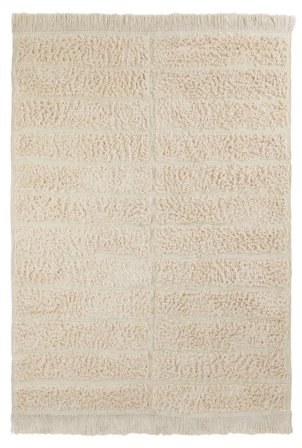 Ryamattor - Ikara Natural Cotton Shaggy (creme) (Storlek: 80 x 150 cm)