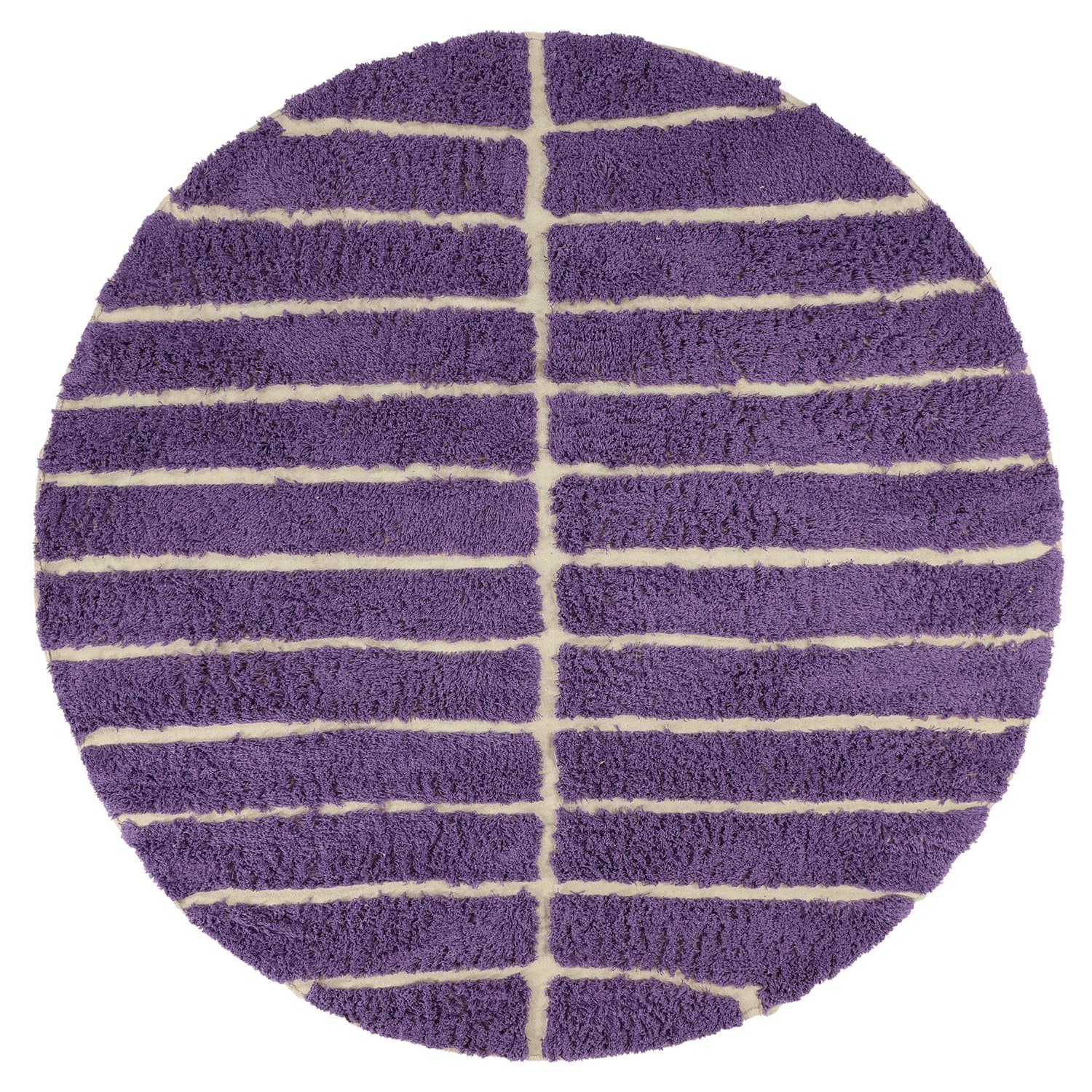 Rund Matta - Ikara Natural Cotton Shaggy (lila) (Storlek: Ø 200 cm)