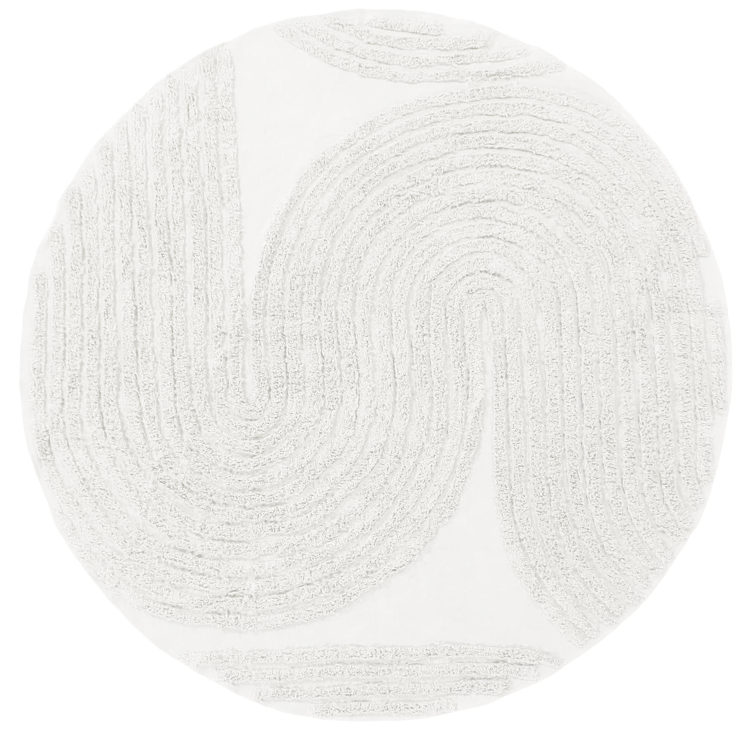 Rund matta - Jovie Natural Cotton Shaggy (offwhite) (Storlek: Ø 200 cm)