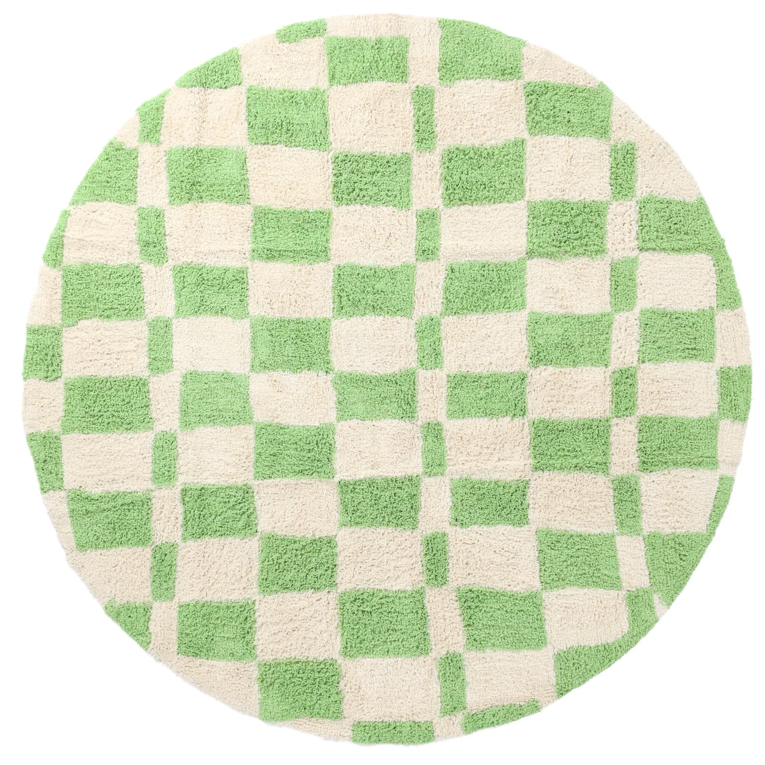 Rund matta - Maranello Natural Cotton Shaggy (grön) (Storlek: Ø 200 cm)