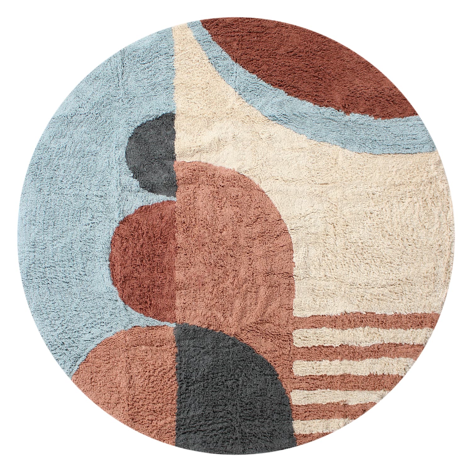 Rund matta - Osmery Natural Cotton Shaggy (multi) (Storlek: Ø 160 cm)