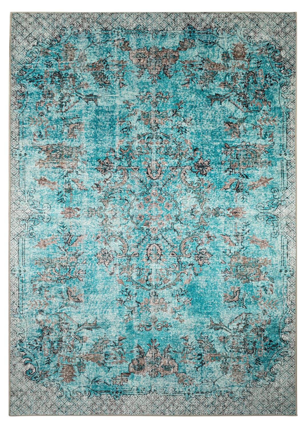 Wiltonmatta - Rosalie (blå) (Storlek: 200 x 280 cm)