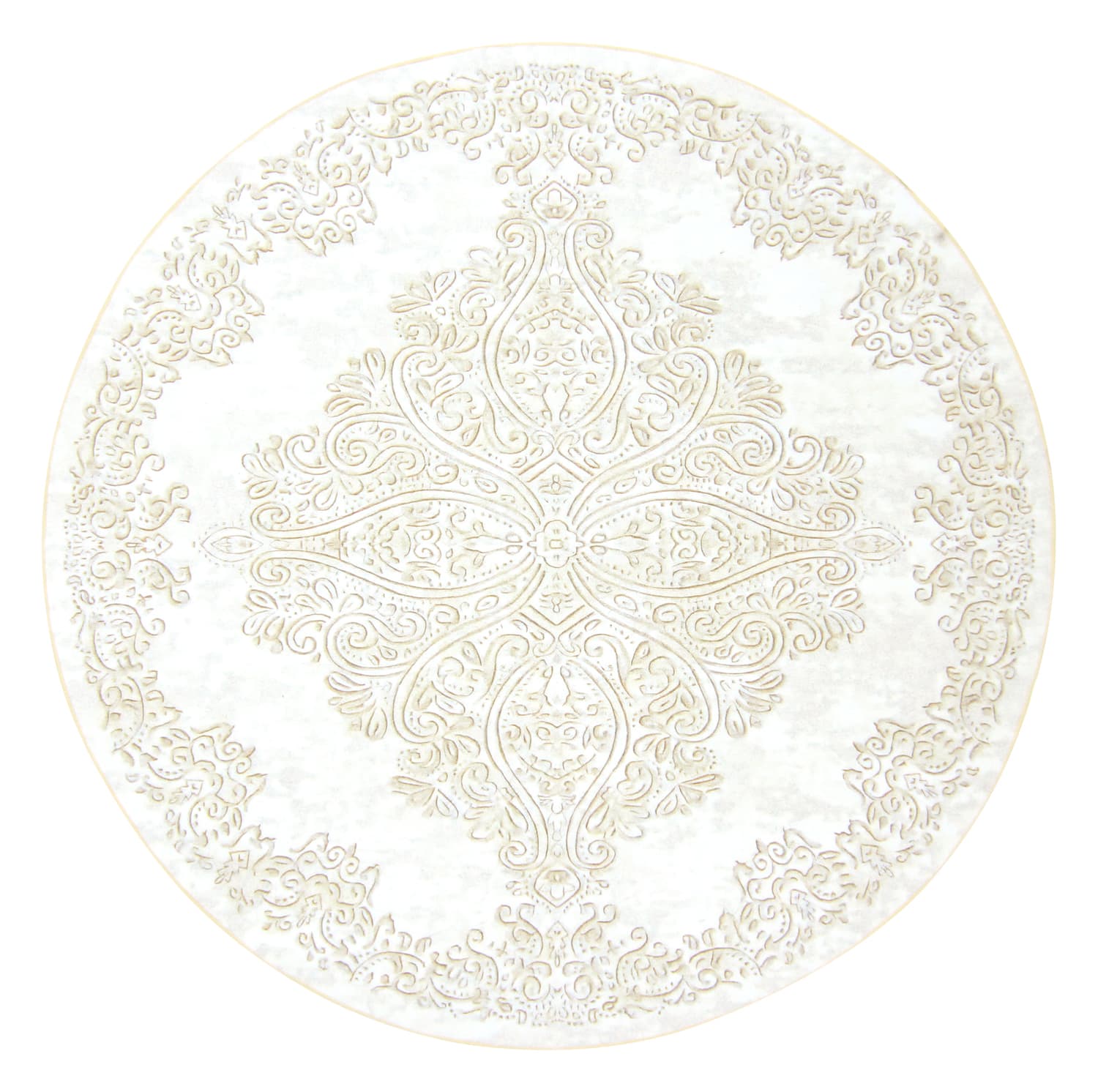 Rund matta - Valenza (vit/beige) (Storlek: Ø 200 cm)
