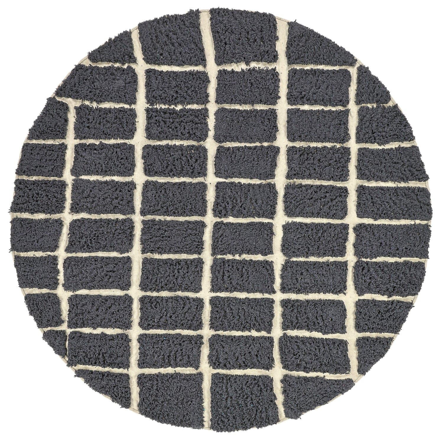 Rund Matta - Zola Natural Cotton Shaggy (mörkgrå) (Storlek: Ø 200 cm)