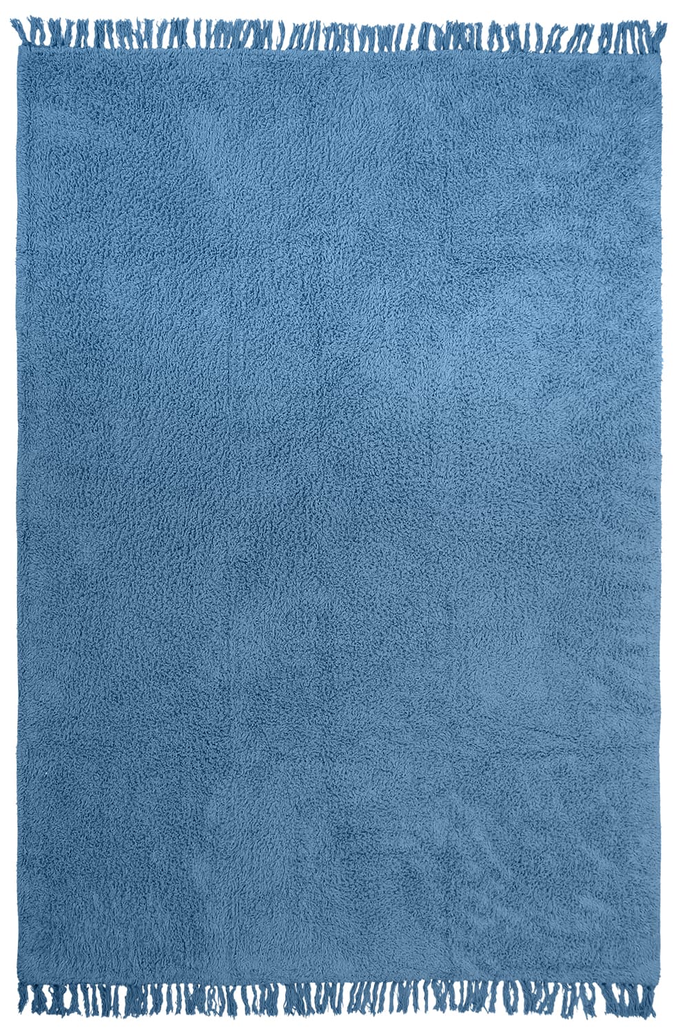 Ryamattor - Alba Natural Cotton Shaggy (blå) (Storlek: 80 x 250 cm)