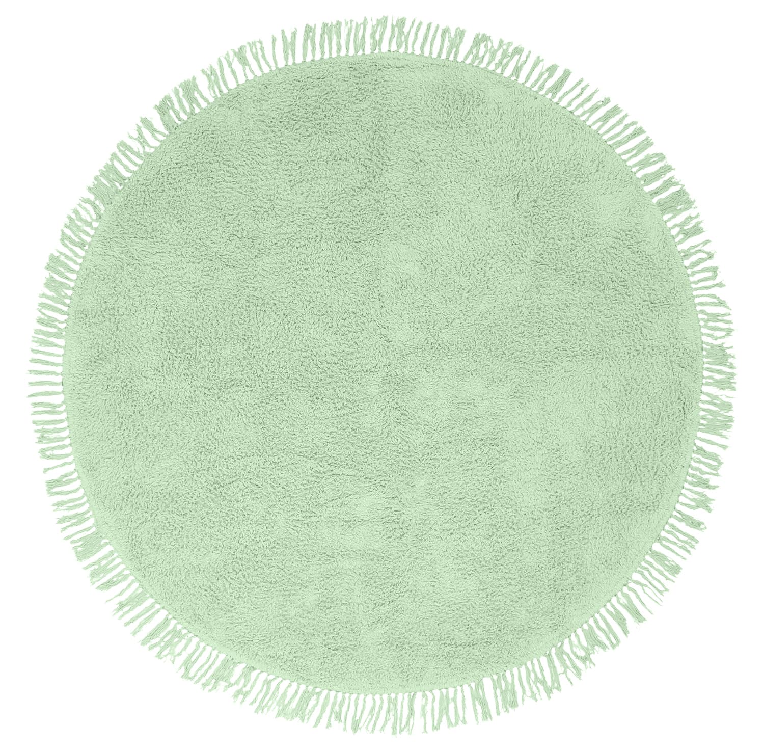 Rund matta - Alba Natural Cotton Shaggy (ljusgrön) (Storlek: Ø 200 cm)