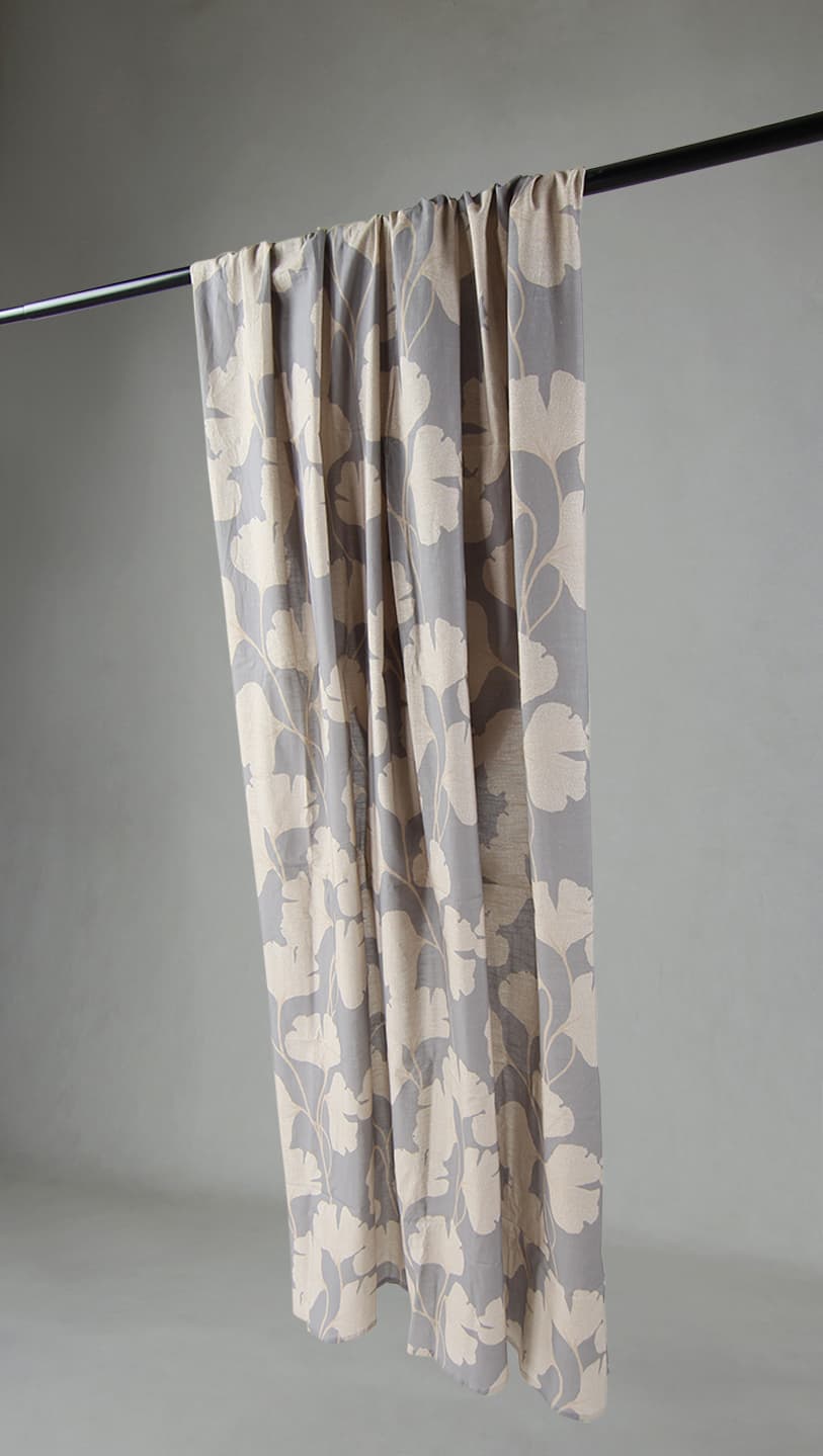 Gardiner - Bomullsgardin Abril (grå/beige) (Storlek: 140 x 300 cm)