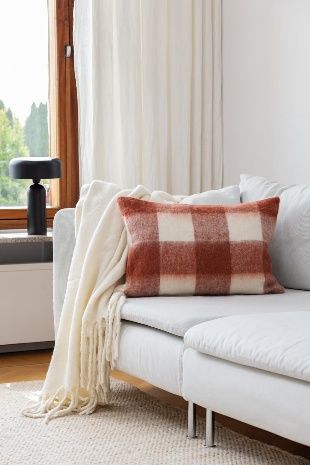 Kuddfodral i ullmix - Phoebe (rosa) (Storlek: 40 x 60 cm)