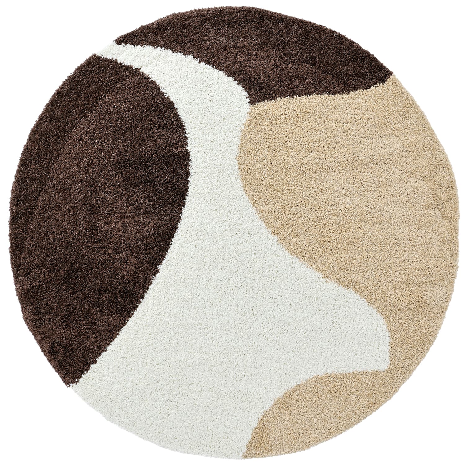 Runda mattor - Chiniot (brun/beige/vit) (Storlek: Ø 200 cm)