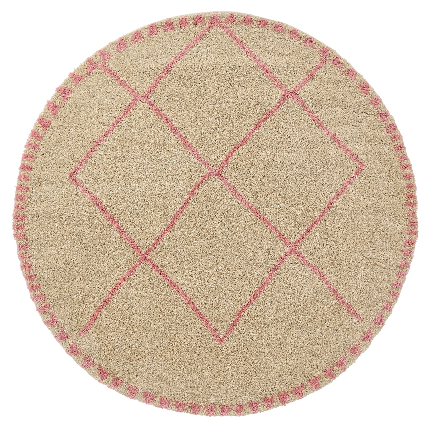 Runda mattor - Tiznit (beige/rosa) (Storlek: Ø 200 cm)