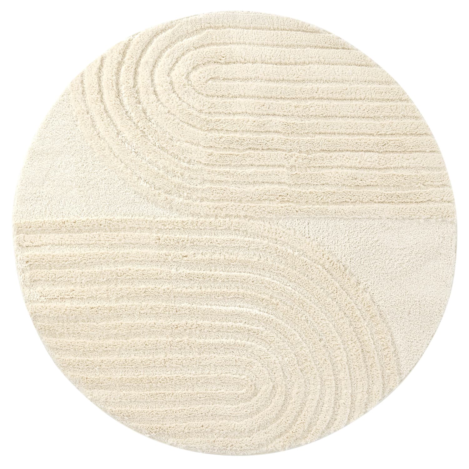 Runda mattor - Evora (offwhite) (Storlek: Ø 120 cm)