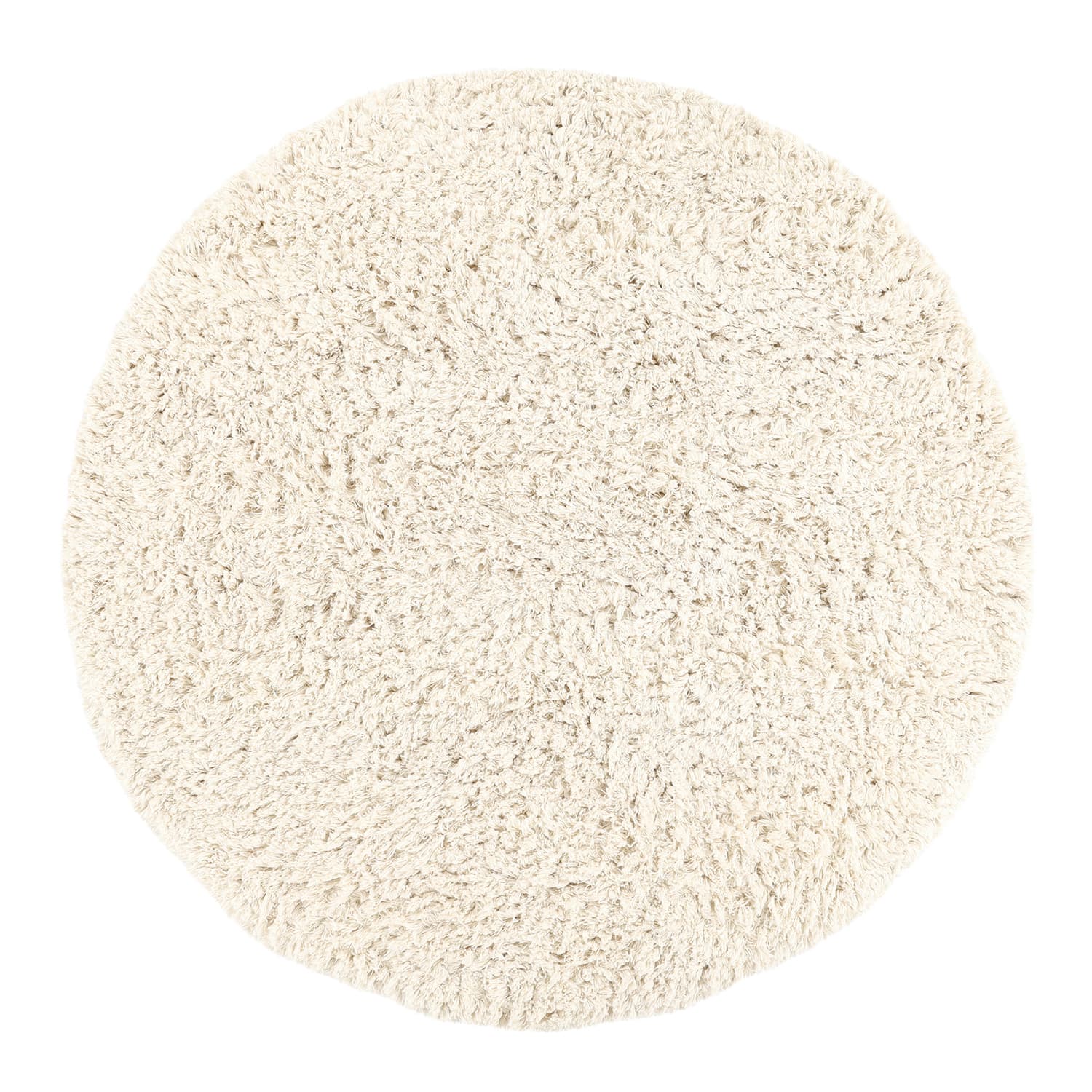 Rund matta - Fassale Hand Woven Wool Shaggy (vit) (Storlek: Ø 200 cm)