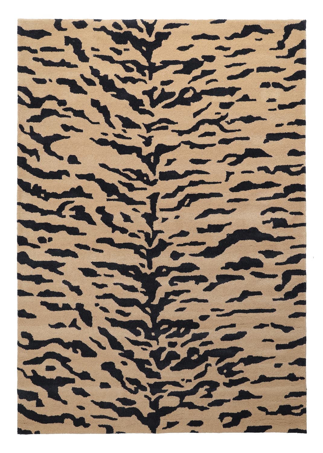 Ryamatta - Zebra Tufted Wool Premium (beige/svart) (Storlek: 160 x 230 cm)