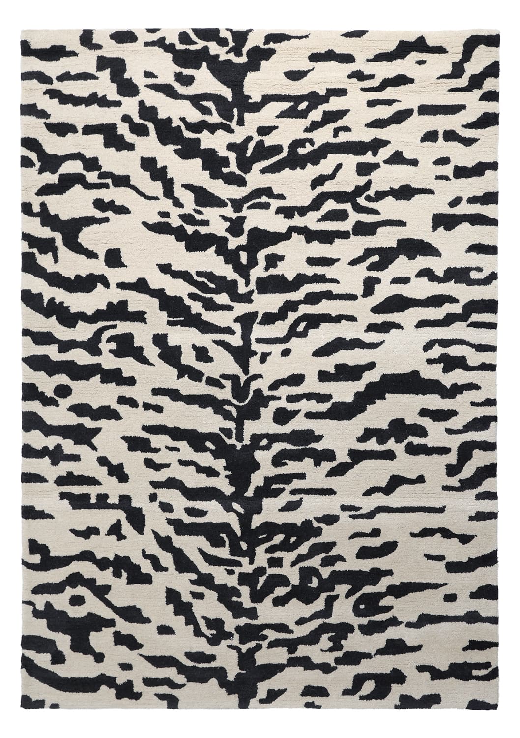Ryamatta - Zebra Tufted Wool Premium (vit/svart) (Storlek: 80 x 150 cm)