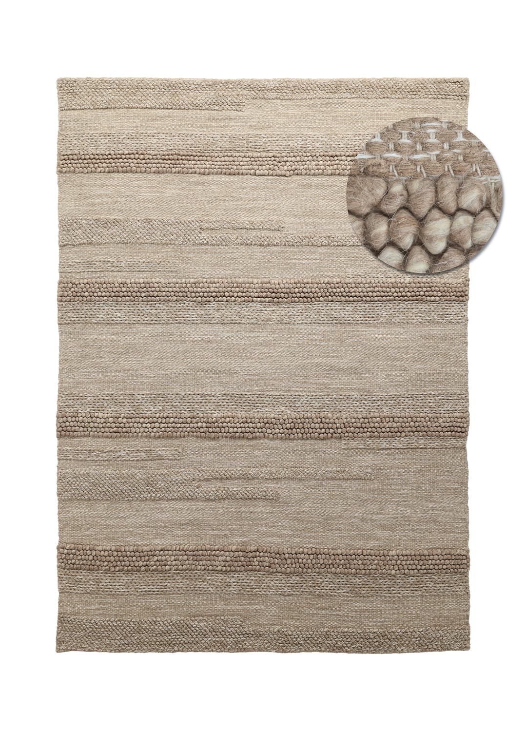 Ullmatta - Almaty (beige) (Storlek: 160 x 230 cm)