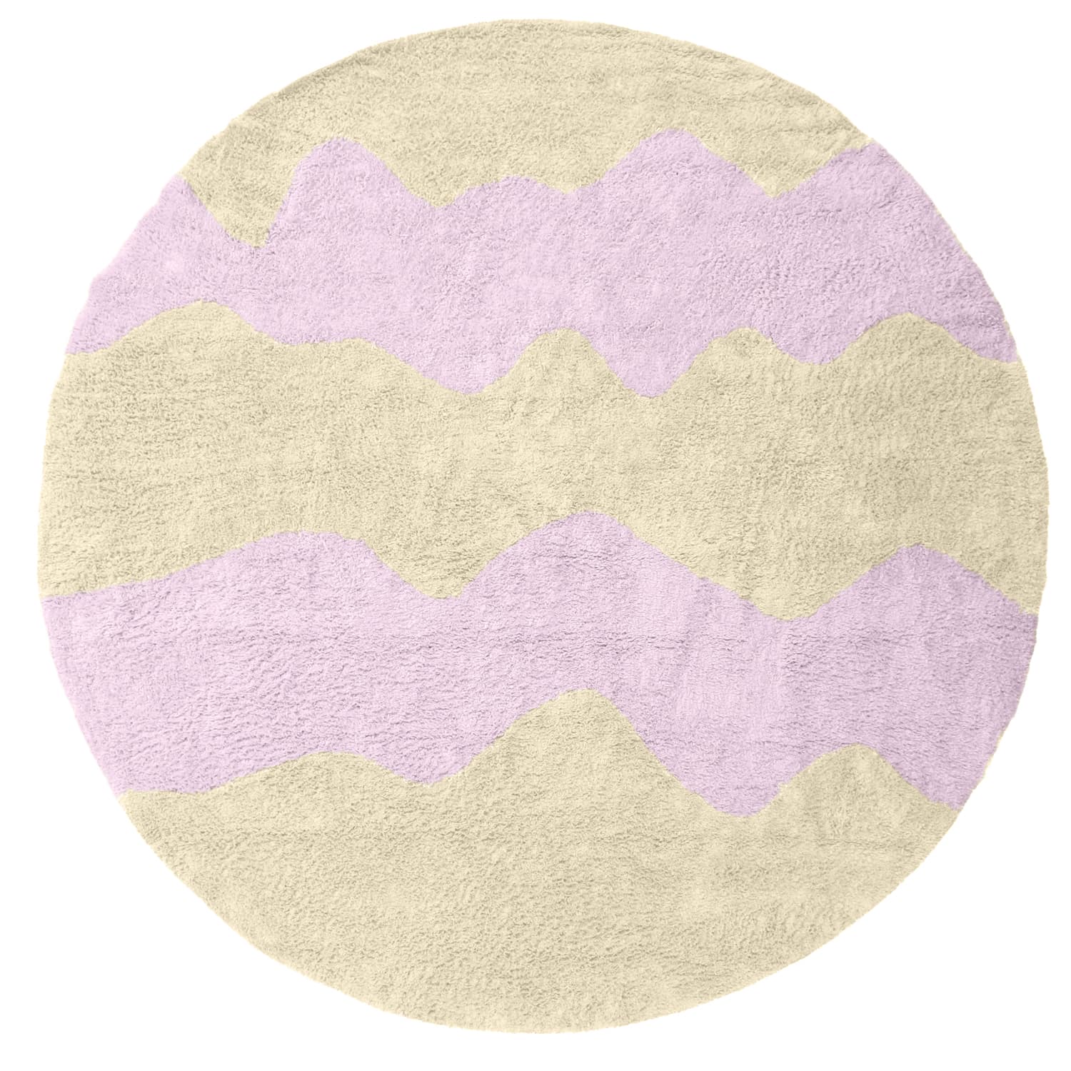 Rund matta - Amira Natural Cotton Shaggy (beige/lila) (Storlek: Ø 200 cm)