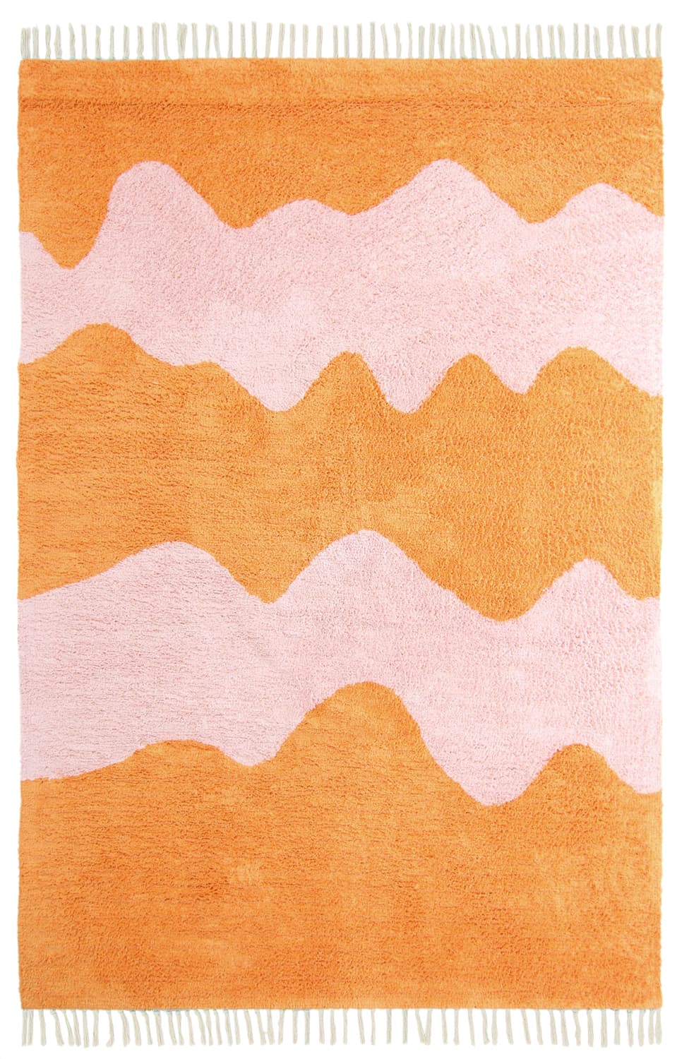 Ryamattor - Amira Natural Cotton Shaggy (orange/rosa) (Storlek: 160 x 230 cm)