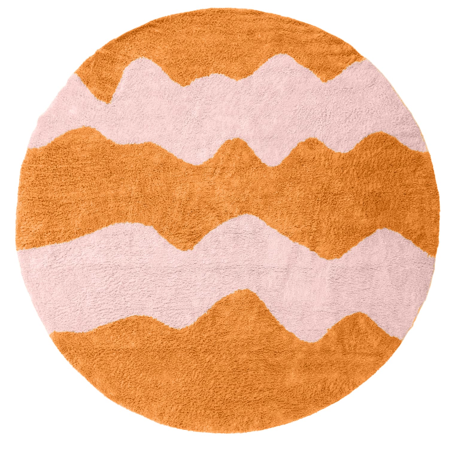 Rund matta - Amira Natural Cotton Shaggy (orange/rosa) (Storlek: Ø 240 cm)